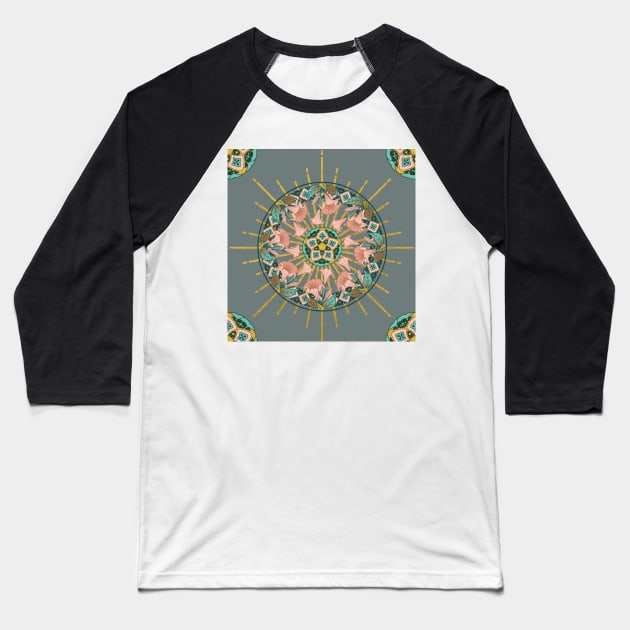 Angel's Trumpet Mandala Baseball T-Shirt by Pamelandia